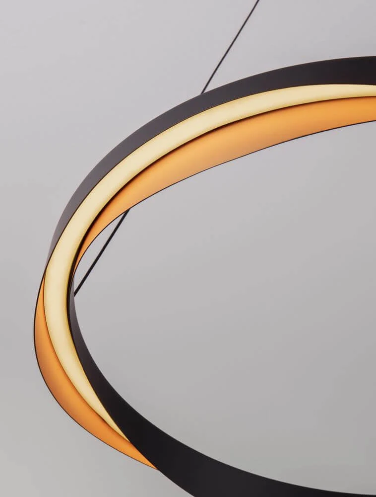 Radon LED Pendelleuchte 3000K Schwarz, Gold