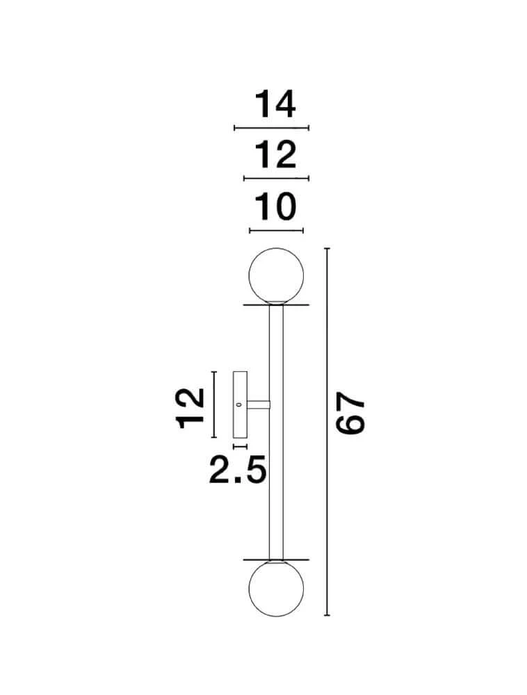 Pielo Wandleuchte G9 H 67cm