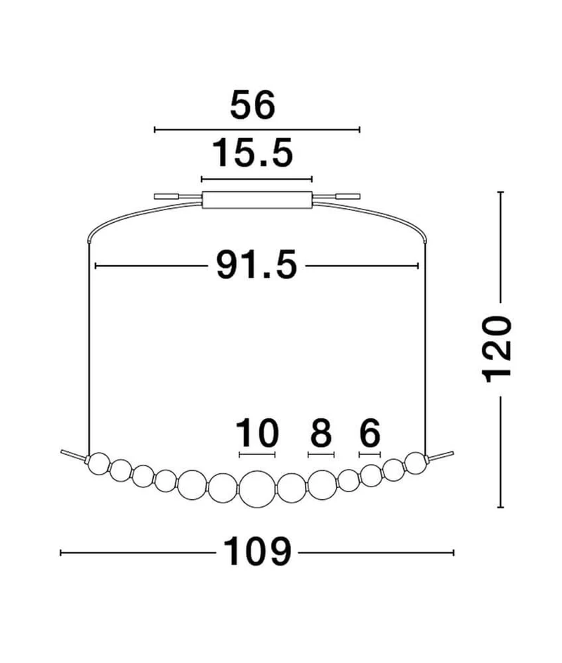 Perla LED Pendelleuchte Tiefbogen 13-flammig 3000K