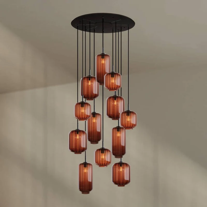 s.luce Velo Galerielampe 12-flammig Ø 80cm Baldachin Ø 18/20/25cm