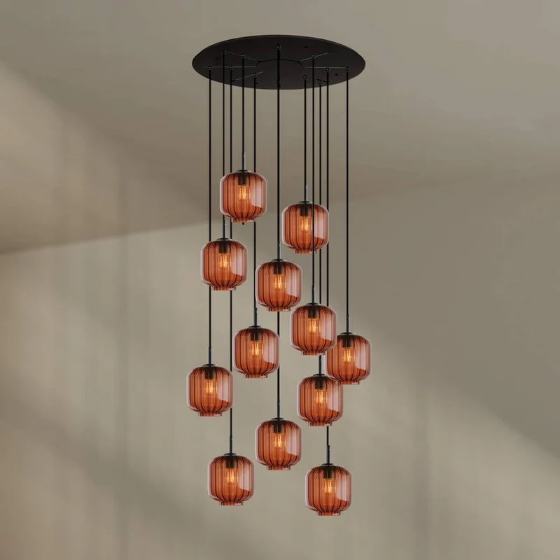 s.luce Velo 12-flammige Galerieleuchte Ø 80cm Baldachin Ø 20cm