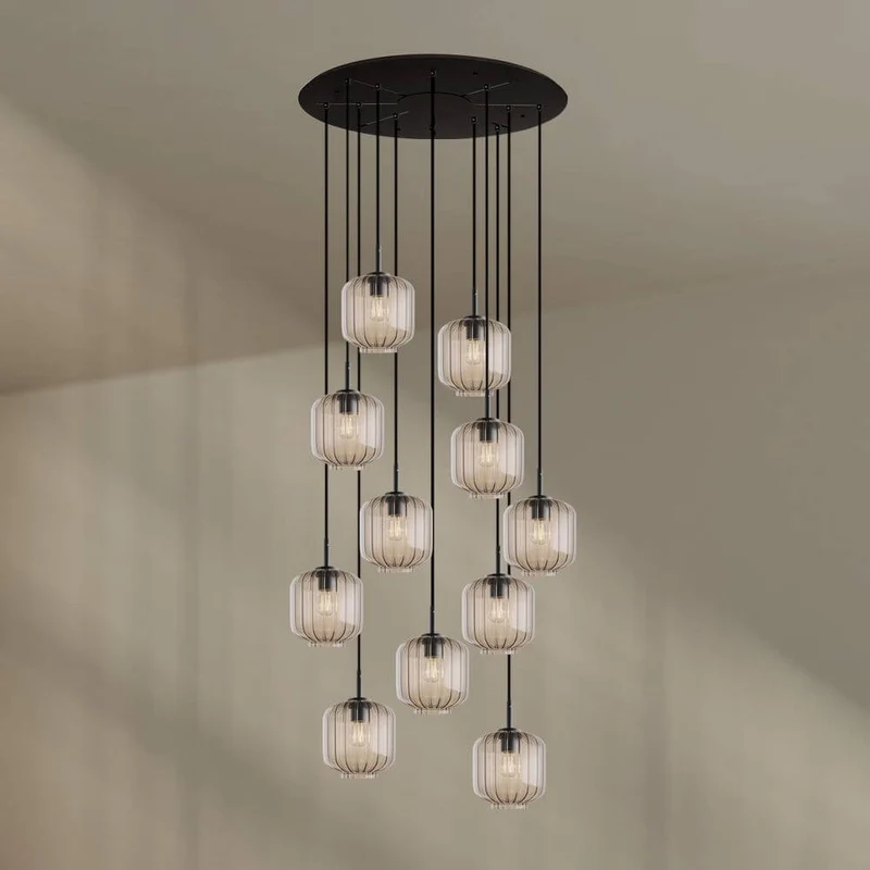 s.luce Velo 12-flammige Galerieleuchte Ø 80cm Baldachin Ø 20cm