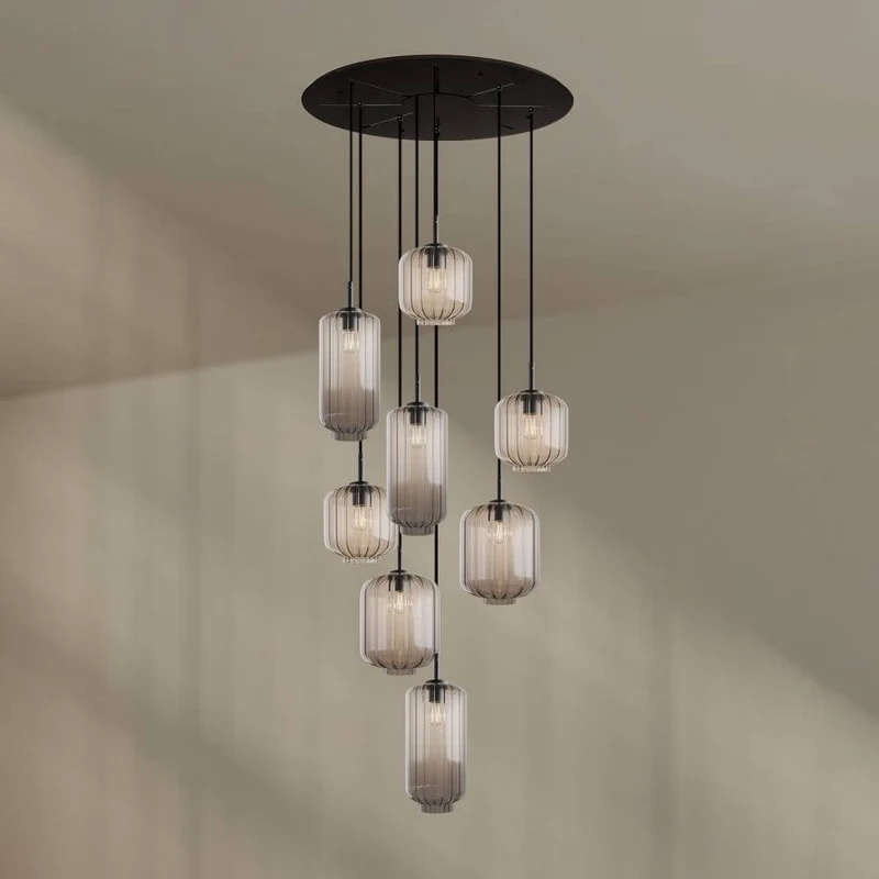s.luce Velo Galerieleuchte 8-flammig Ø 80cm Baldachin Ø 18/20/25cm