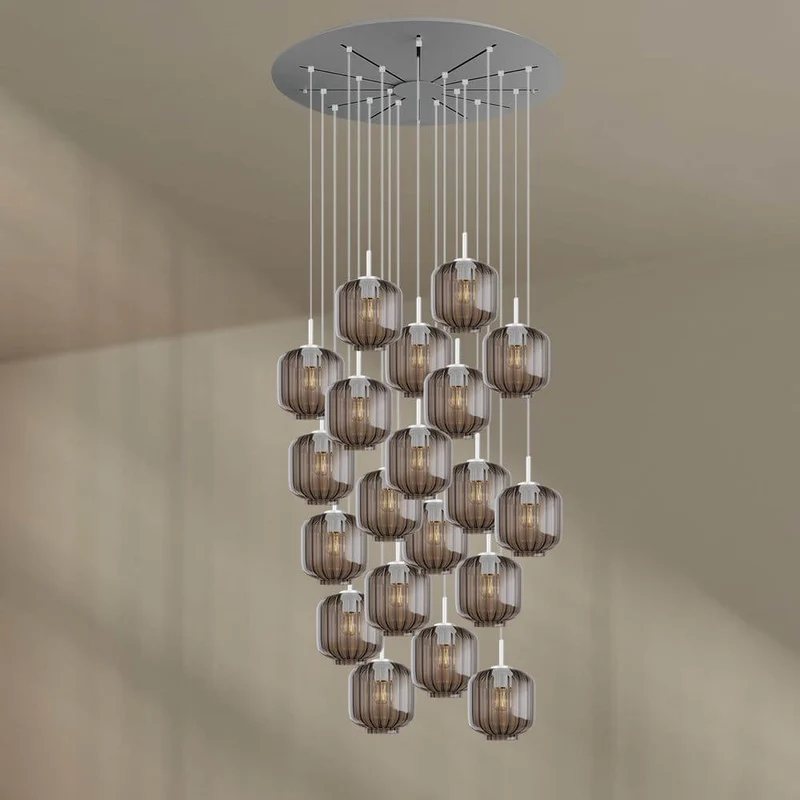 s.luce Velo Galerieleuchte 20-flammig Ø 120cm Baldachin Ø 20cm