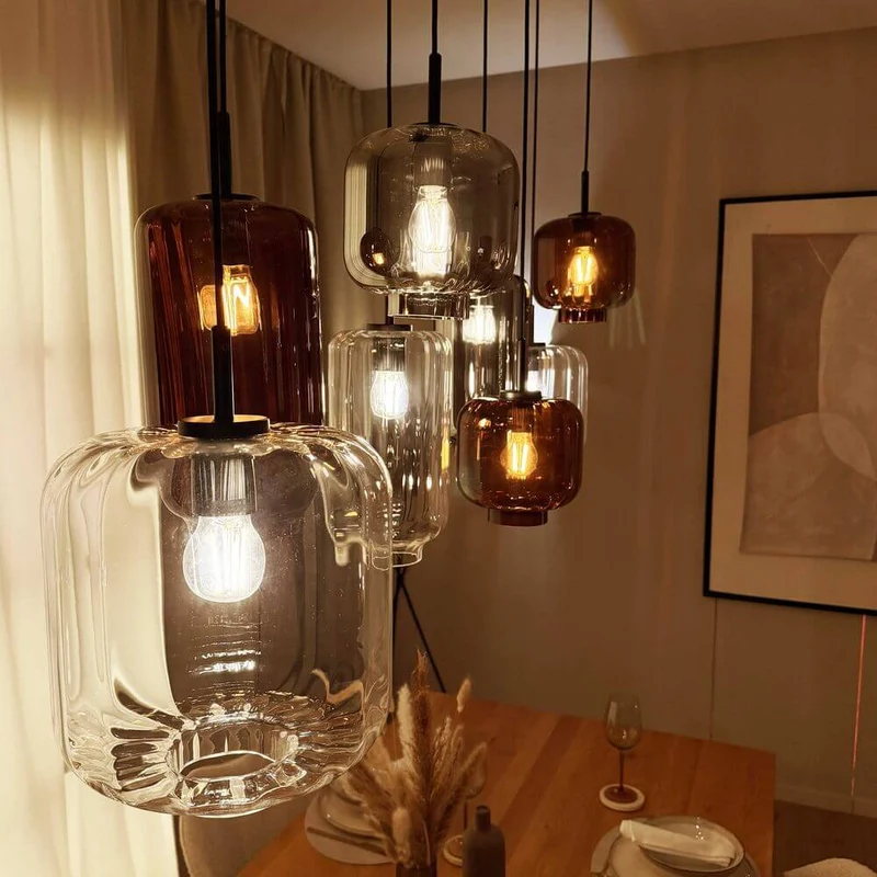 s.luce Velo Esszimmerlampe 12-flammig 200cm 3-reihig Ø 18/20/25cm