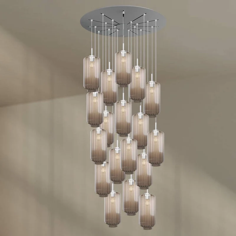 s.luce Velo Galerie-Pendelleuchte 20-flammig Ø 120cm Ø 18cm