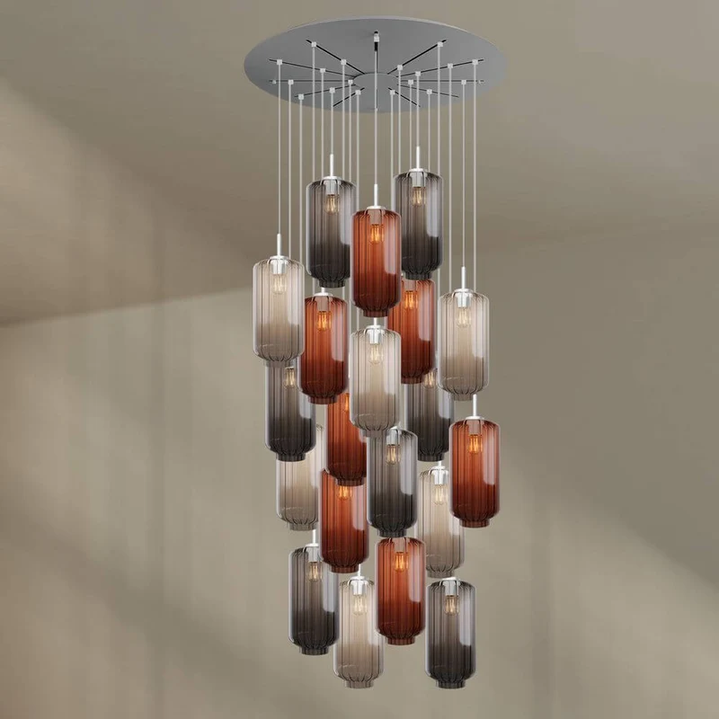 s.luce Velo Galerie-Pendelleuchte 20-flammig Ø 120cm Ø 18cm