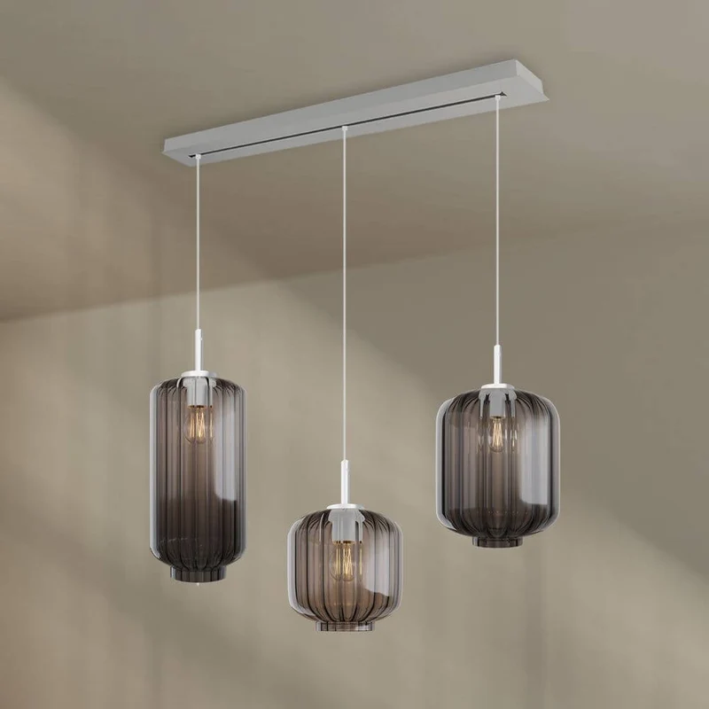 s.luce Velo Esstisch-Hängelampe 3-flammig 120cm Ø 18/20/25cm