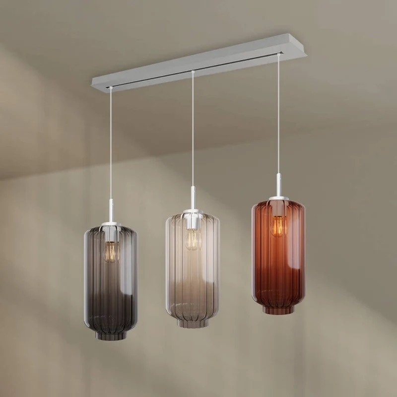 s.luce Velo Esstisch-Pendelleuchte 3-flammig 120cm Ø 18cm