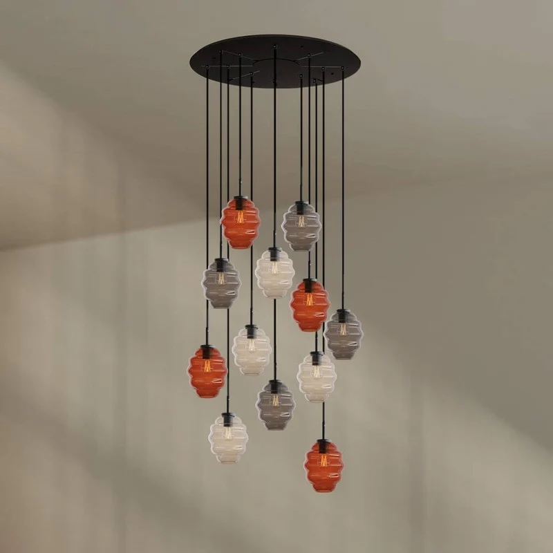 s.luce Echos Galerieleuchte 12-flammig Ø 80cm Baldachin Ø 18cm