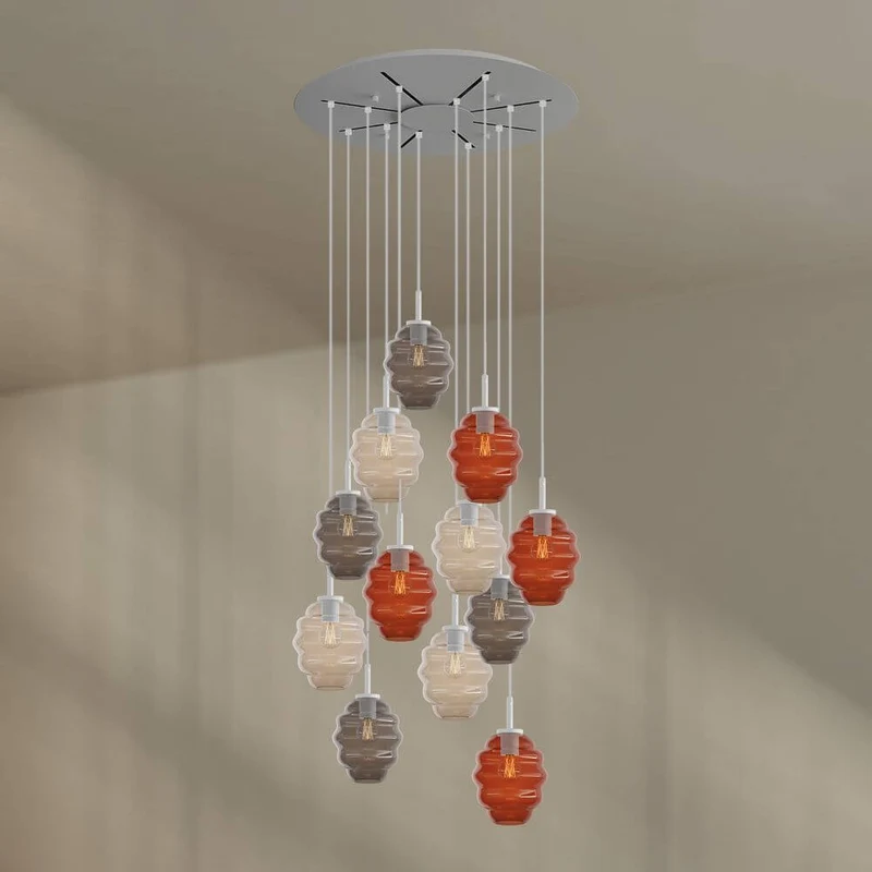 s.luce Echos Galerieleuchte 12-flammig Ø 80cm Baldachin Ø 18cm