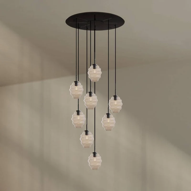 s.luce Echos Galerieleuchte 8-flammig Ø 80cm Baldachin Ø 18cm
