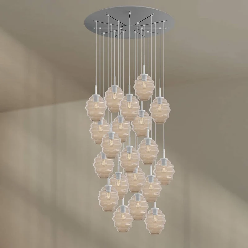 s.luce Echos Galerieleuchte 20-flammig Ø 120cm Baldachin Ø 18cm