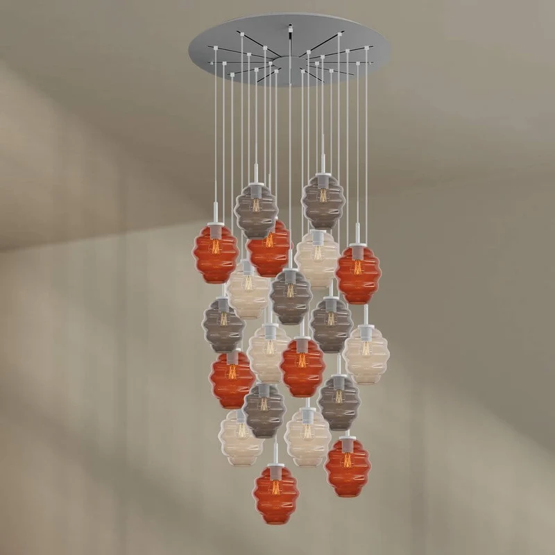 s.luce Echos Galerieleuchte 20-flammig Ø 120cm Baldachin Ø 18cm