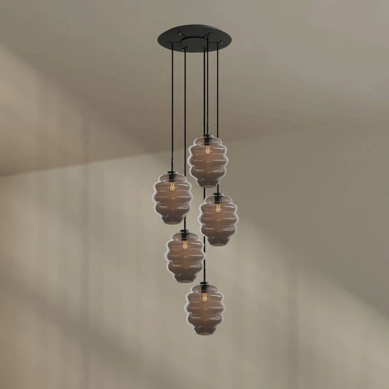 s.luce Echos Galerieleuchte 5-flammig Ø 60cm Baldachin Ø 25cm