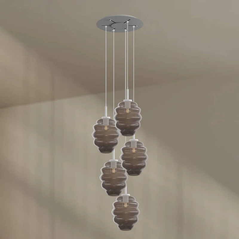 s.luce Echos Galerieleuchte 5-flammig Ø 60cm Baldachin Ø 25cm
