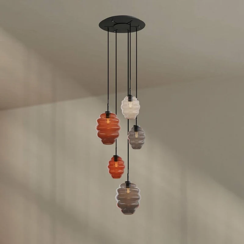 s.luce Echos Galerieleuchte 5-flammig Ø 60cm Baldachin Ø 18/25cm