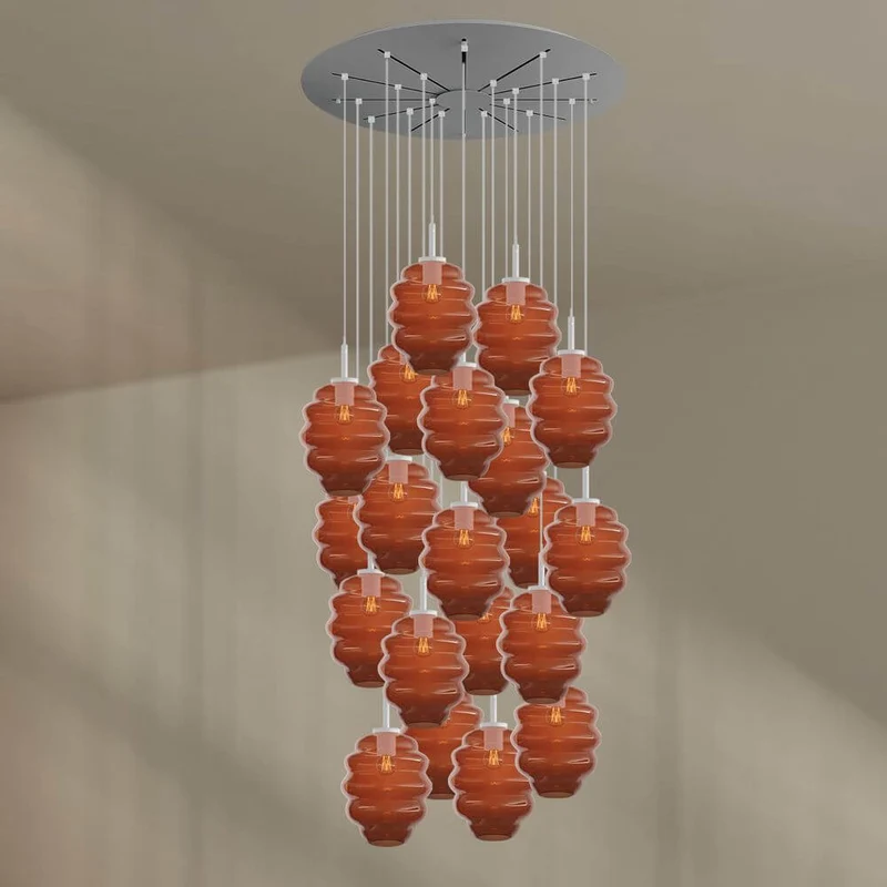 s.luce Echos Galerieleuchte 20-flammig Ø 120cm Baldachin Ø 25cm