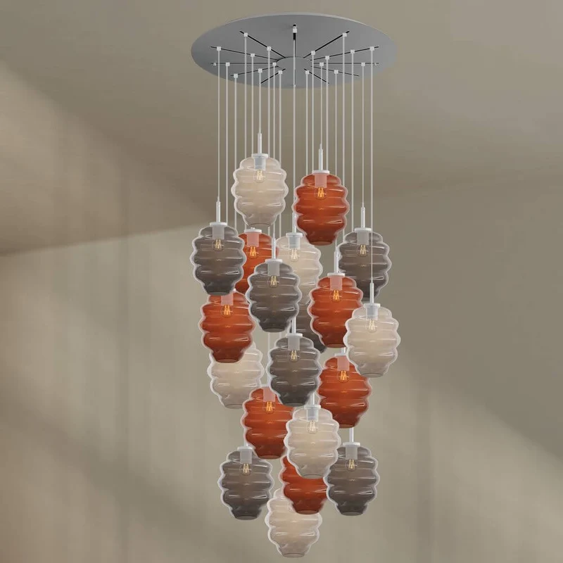 s.luce Echos Galerieleuchte 20-flammig Ø 120cm Baldachin Ø 25cm