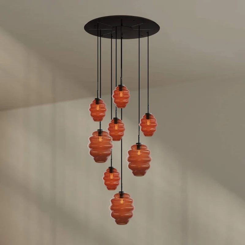 s.luce Echos Galerieleuchte 8-flammig Ø 80cm Baldachin Ø 18/25cm