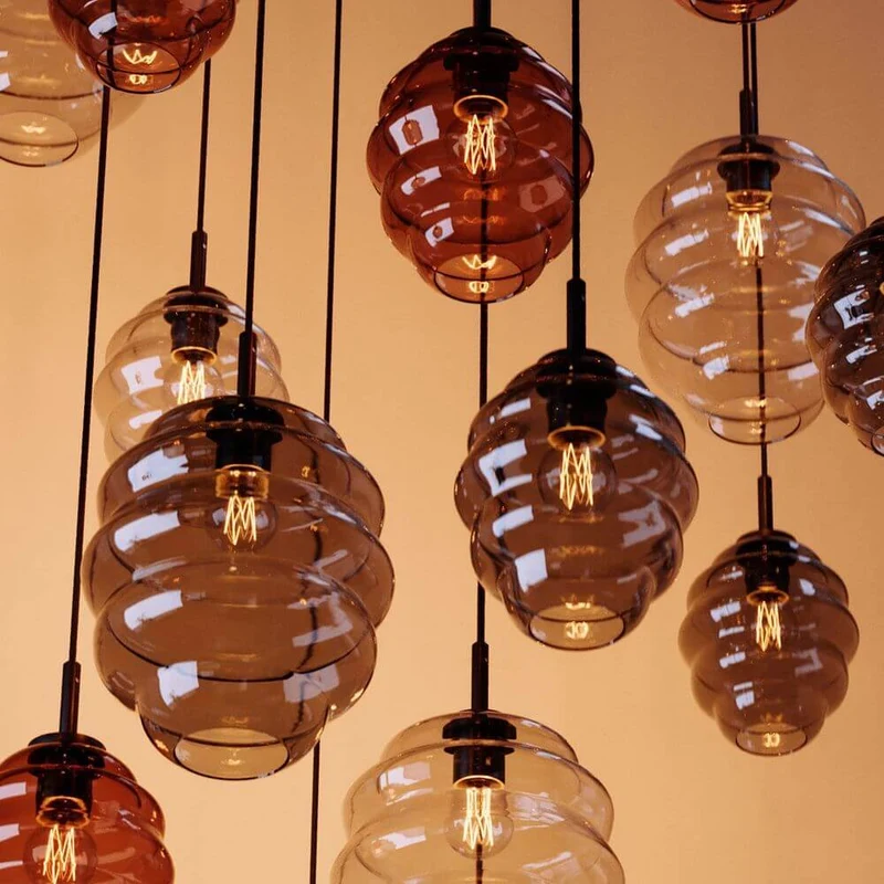 s.luce Echos Glas-Hängelampe Aufhängung 150cm Weiß