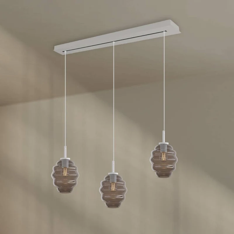 s.luce Echos Esstisch-Hängelampe 3-flammig 120cm Ø 18cm