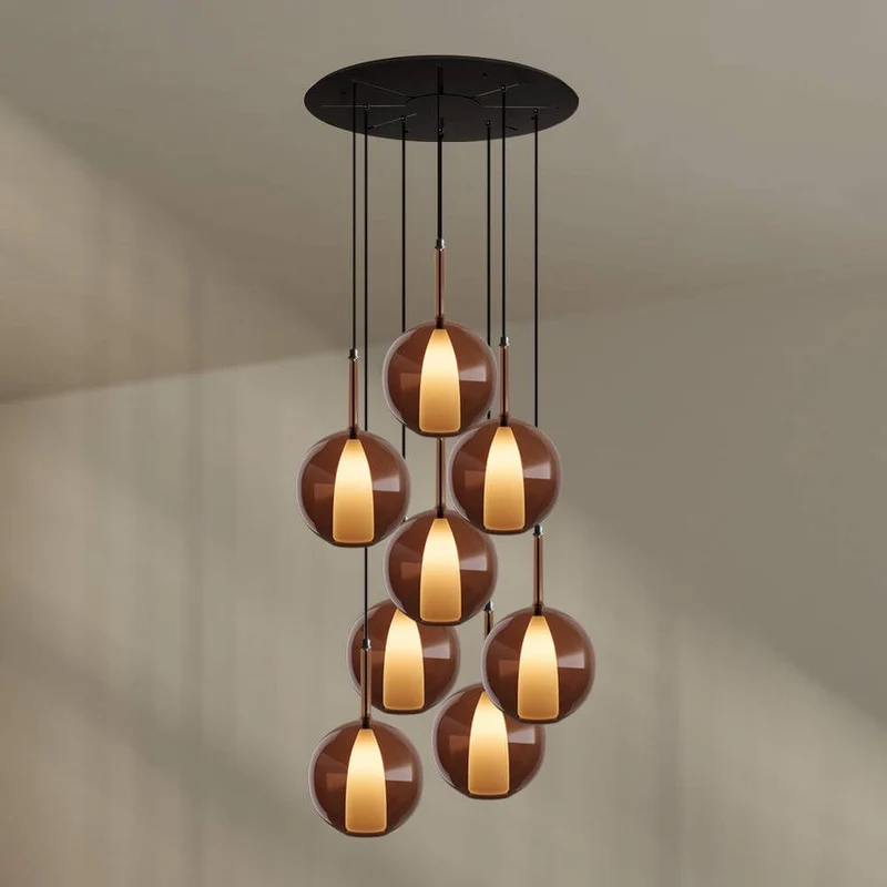 s.luce Belluna Galerieleuchte 8-flammig Ø 80cm Baldachin
