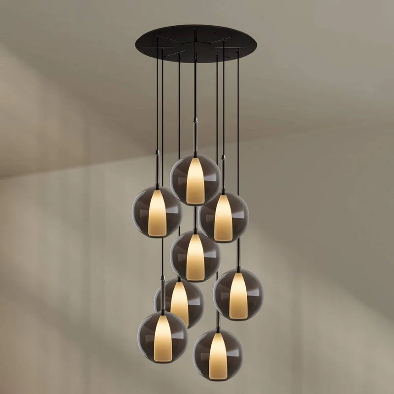 s.luce Belluna Galerieleuchte 8-flammig Ø 80cm Baldachin