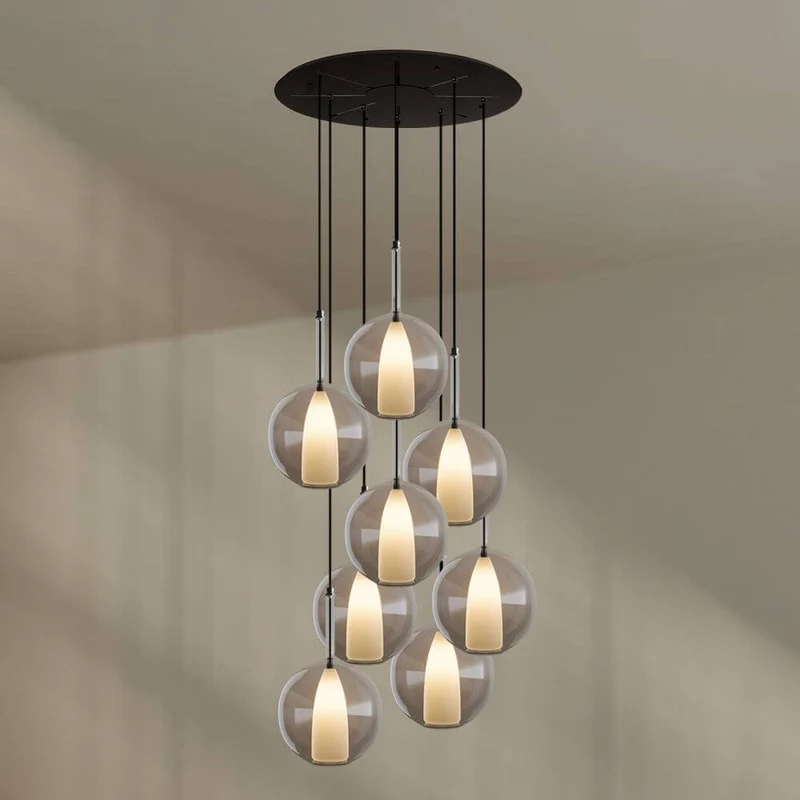 s.luce Belluna Galerieleuchte 8-flammig Ø 80cm Baldachin