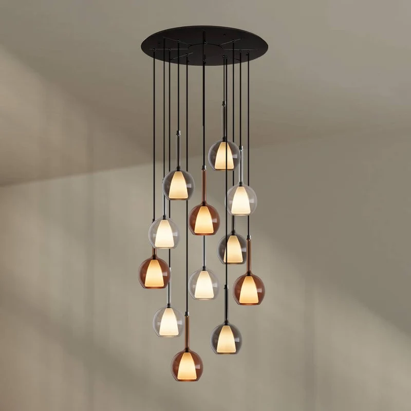 s.luce Belluna Galerielampe 12-flammig Ø 80cm Baldachin