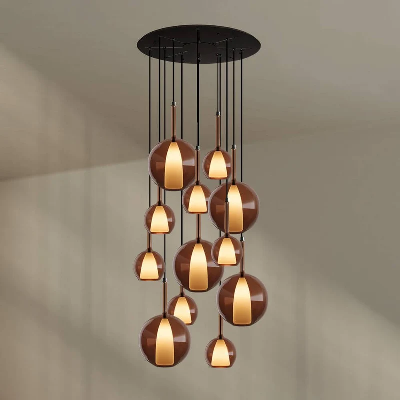 s.luce Belluna Galerielampe 12-flammig Ø 80cm Baldachin