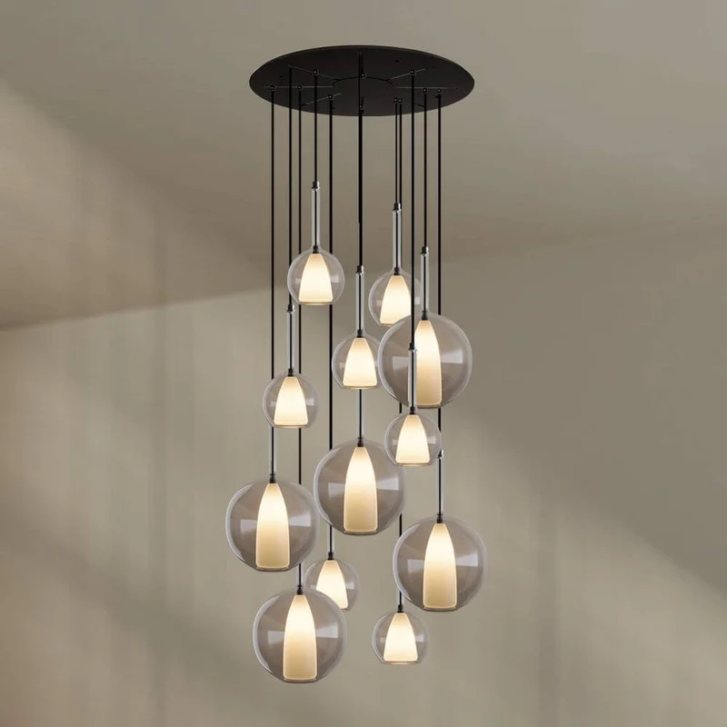 s.luce Belluna Galerielampe 12-flammig Ø 80cm Baldachin