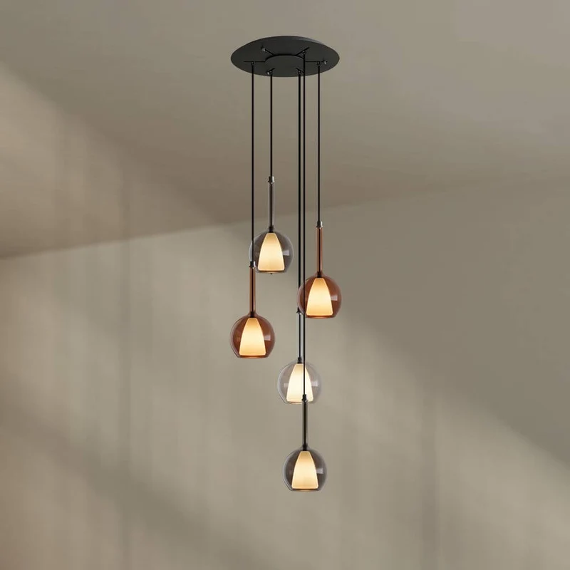 s.luce Belluna Galerieleuchte 5-flammig Ø 60cm Baldachin