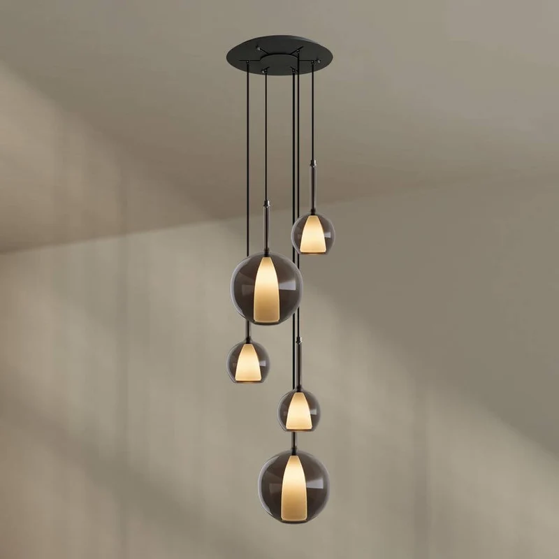 s.luce Belluna Galerieleuchte 5-flammig Ø 60cm Baldachin