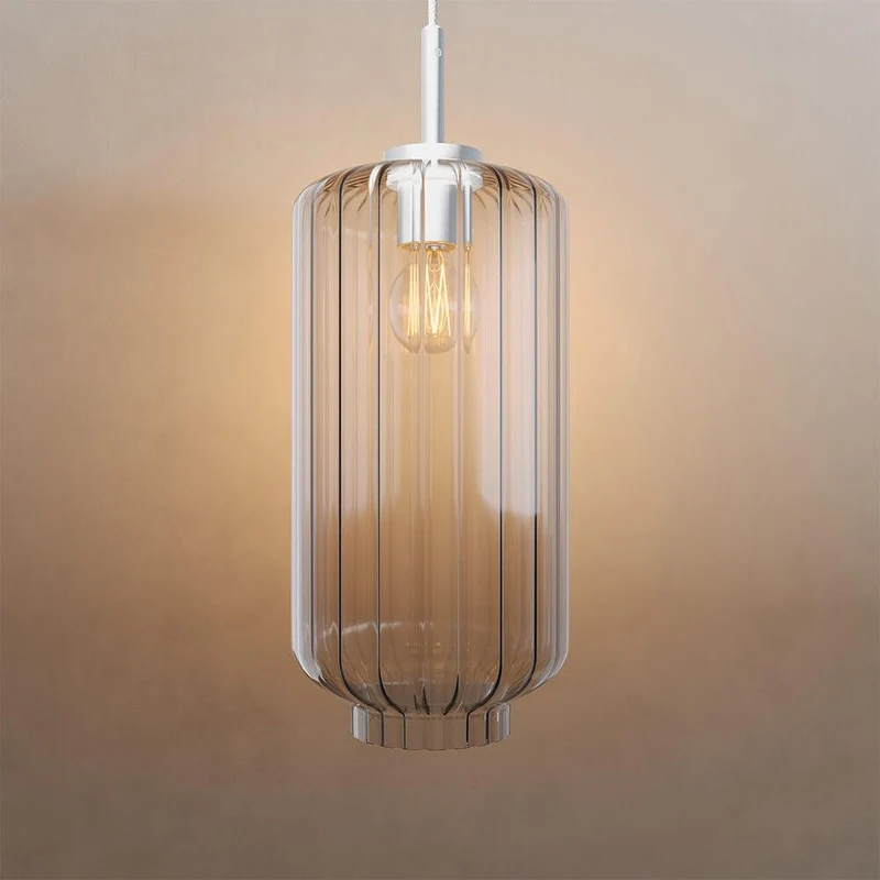 s.luce Velo Glas-Pendelleuchte Aufhängung 150cm Weiß