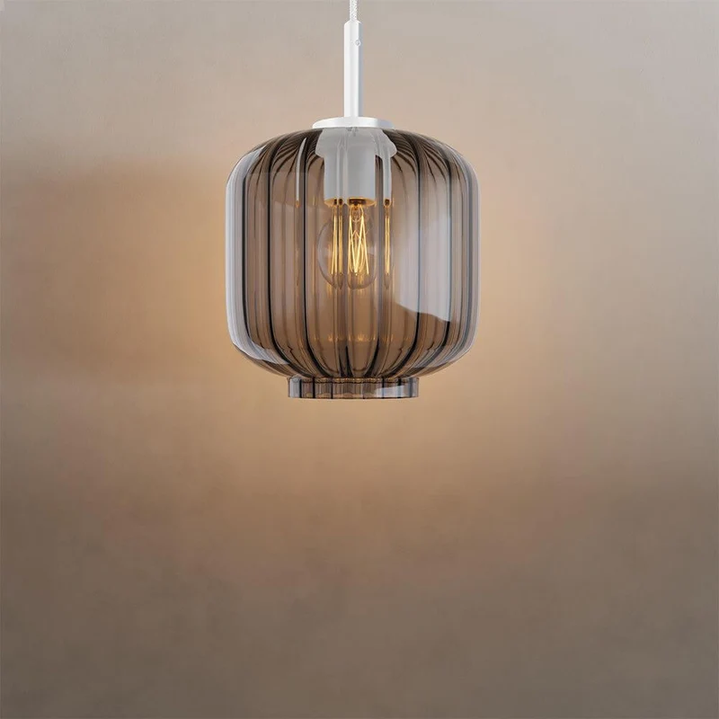s.luce Velo Glas-Pendelleuchte Aufhängung 150cm Weiß