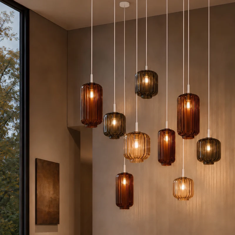 s.luce Velo Galerie Glas-Pendellampe Aufhängung 500cm Weiß