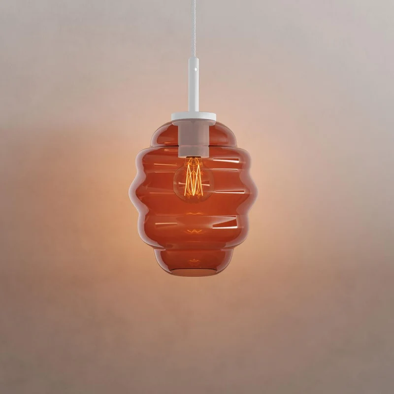 s.luce Echos Glas-Hängelampe Aufhängung 150cm Weiß