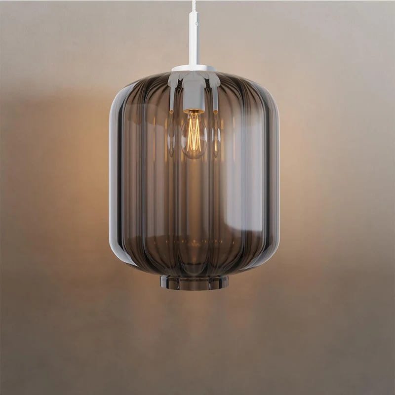 s.luce Velo Glas-Pendelleuchte Aufhängung 150cm Weiß