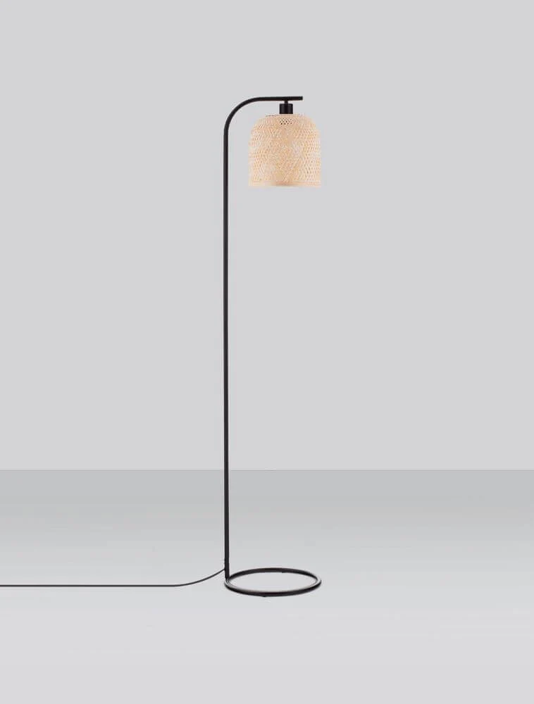 Intra Stehlampe Natur, Schwarz