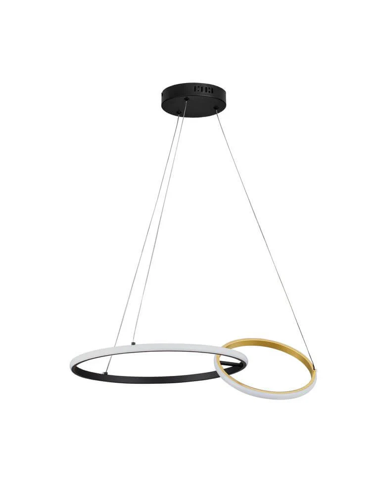 Imar LED Pendelleuchte 2-flammig Ø 63cm 3200K Schwarz, Gold