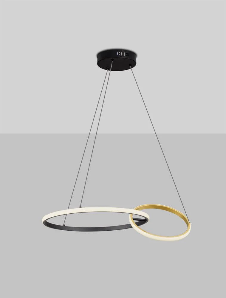Imar LED Pendelleuchte 2-flammig Ø 63cm 3200K Schwarz, Gold
