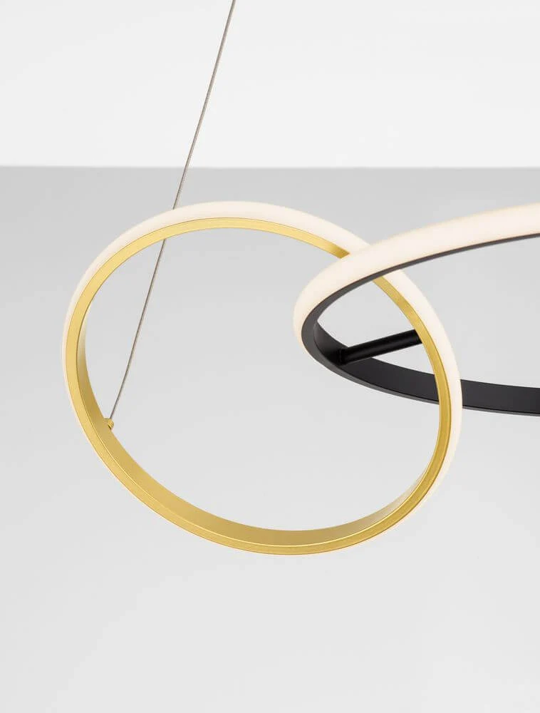 Imar LED Pendelleuchte 2-flammig Ø 63cm 3200K Schwarz, Gold