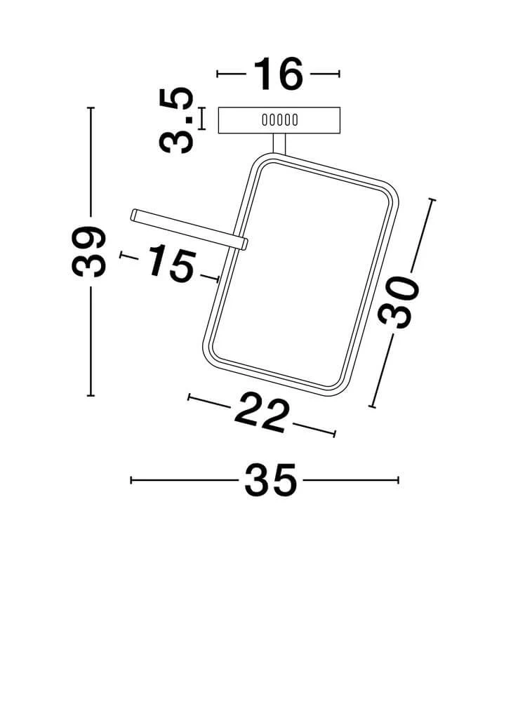 Imar LED Deckenleuchte Rechteckig 2-flammig 3200K Schwarz, Gold
