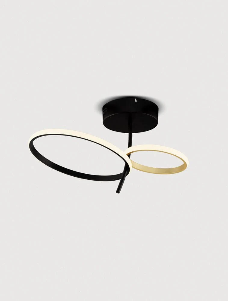 Imar LED Deckenleuchte 2-flammig Ø 51cm 3200K Schwarz, Gold