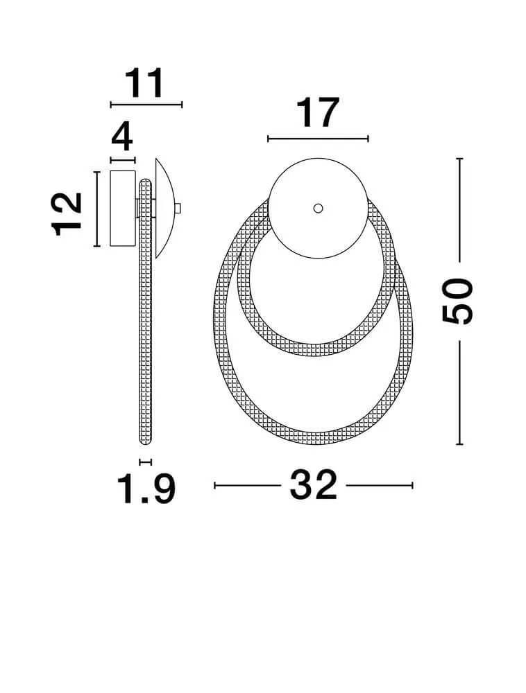 Ilane LED Wandleuchte Rund 3000K Schwarz