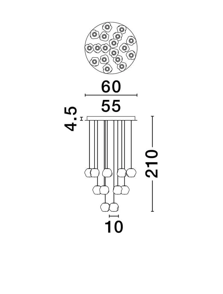 Ifos LED Pendelleuchte 18-flammig Ø 55cm 3000K Schwarz