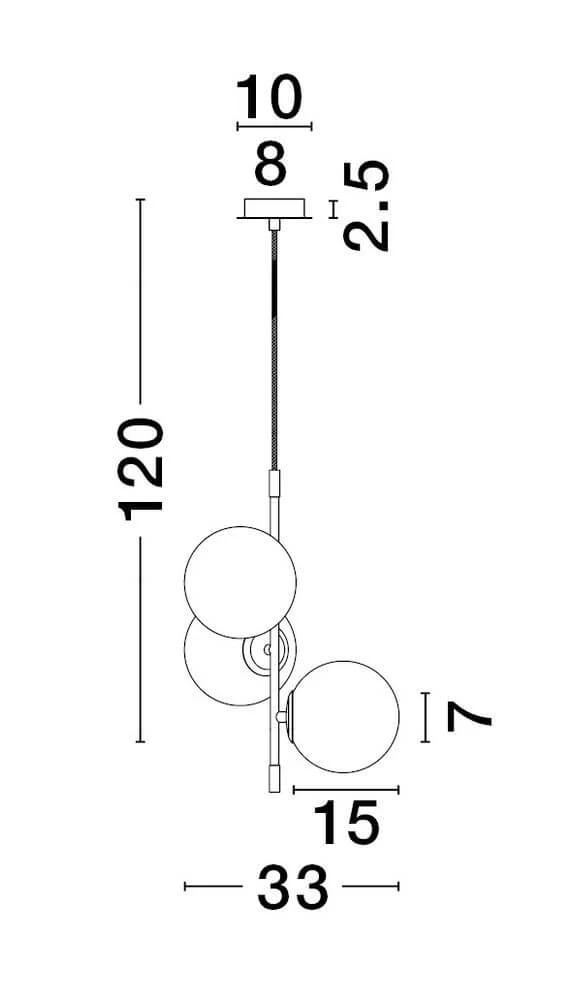 Git Pendelleuchte 3-flammig Ø 33cm Gold, Weiß, Schwarz