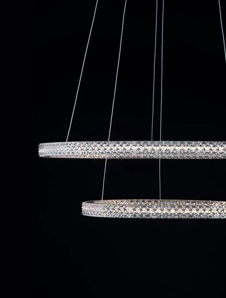 Ginevra LED Pendelleuchte 2-flammig Ø 60,5cm 3000K Schwarz