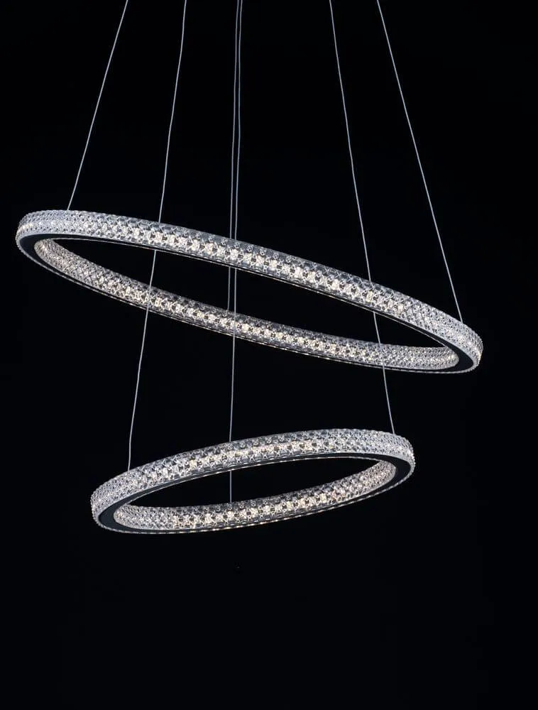 Ginevra LED Pendelleuchte 2-flammig Ø 60,5cm 3000K Schwarz